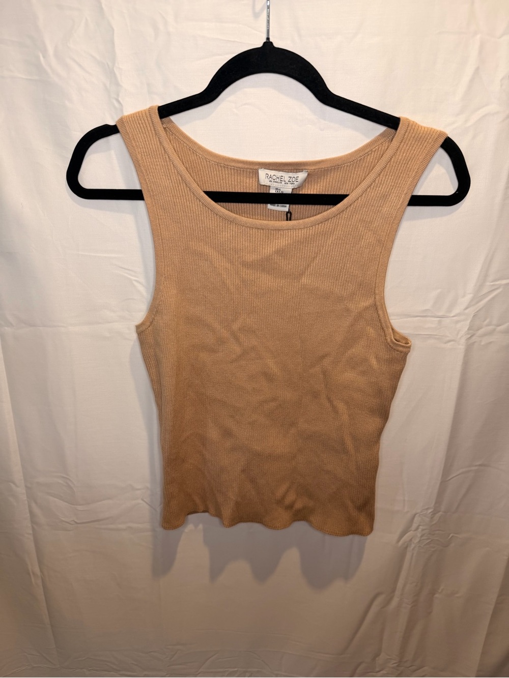 Rachel Zoe Camel Ribbed Tank Top